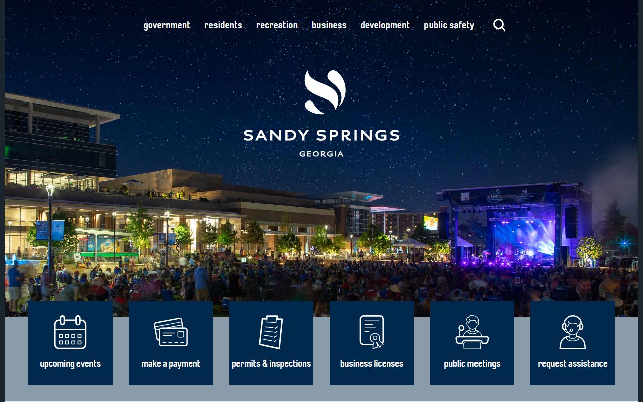 City of Sandy Springs official website for Sandy Springs bankruptcy records