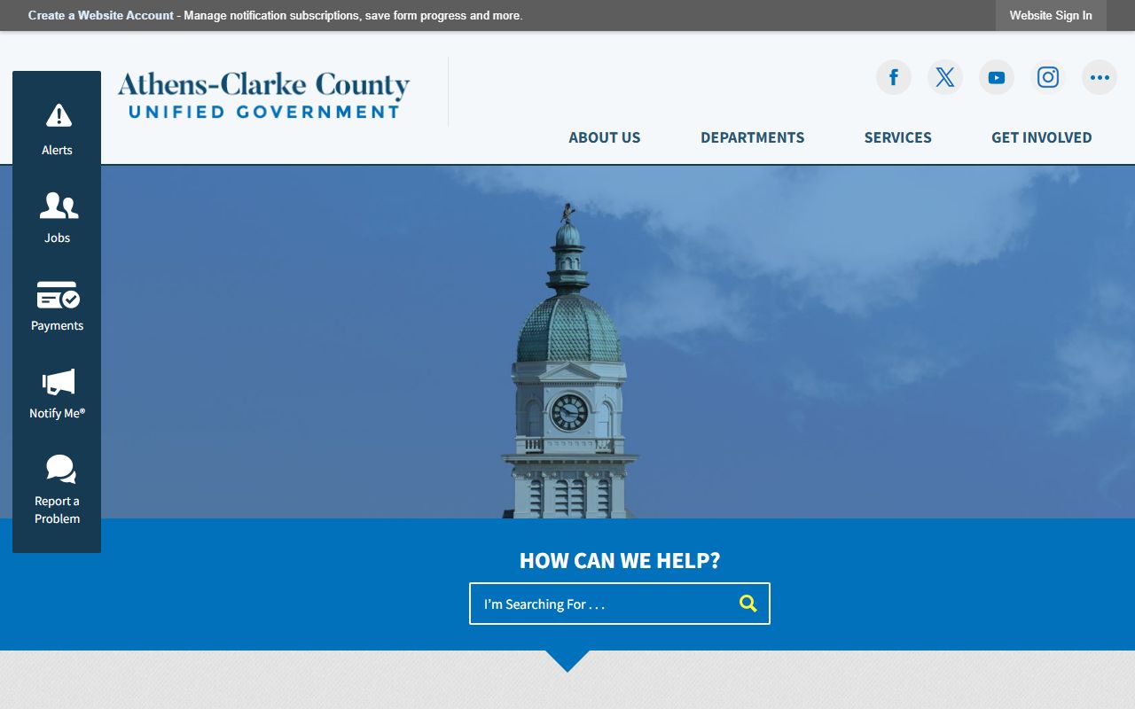 Athens-Clarke County government website for Athens bankruptcy records